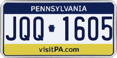 PA license plate JQQ1605
