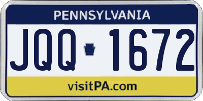 PA license plate JQQ1672