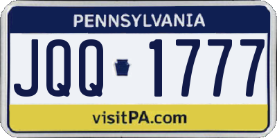 PA license plate JQQ1777