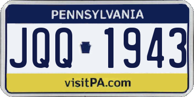 PA license plate JQQ1943