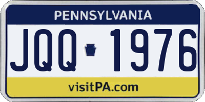 PA license plate JQQ1976