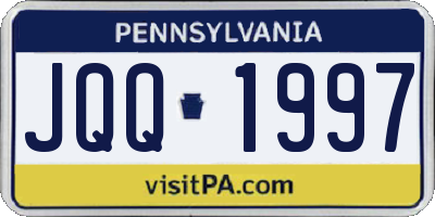 PA license plate JQQ1997