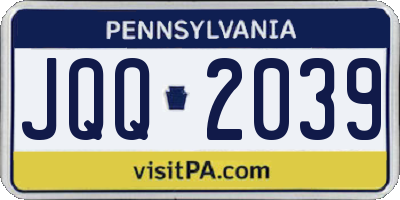 PA license plate JQQ2039