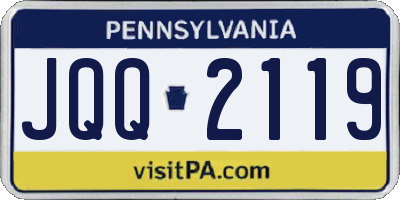 PA license plate JQQ2119