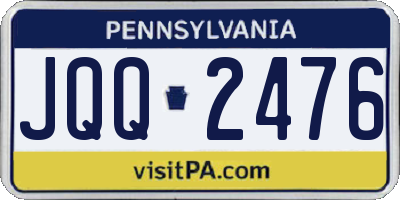PA license plate JQQ2476
