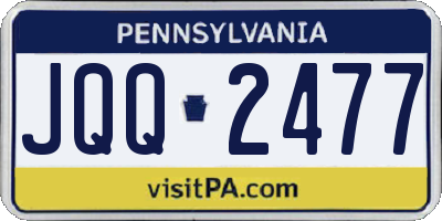 PA license plate JQQ2477