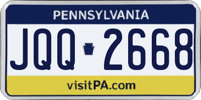 PA license plate JQQ2668
