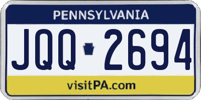 PA license plate JQQ2694