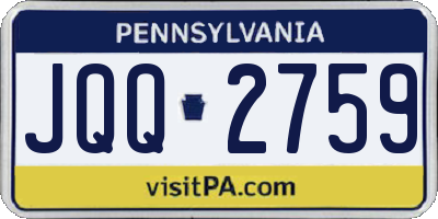 PA license plate JQQ2759