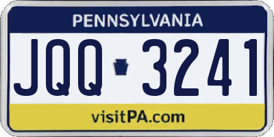 PA license plate JQQ3241