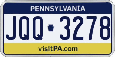 PA license plate JQQ3278