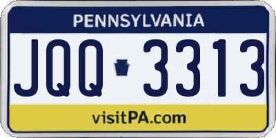 PA license plate JQQ3313