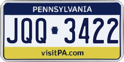 PA license plate JQQ3422