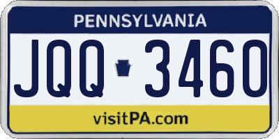 PA license plate JQQ3460