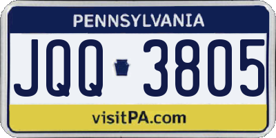 PA license plate JQQ3805