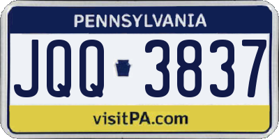 PA license plate JQQ3837