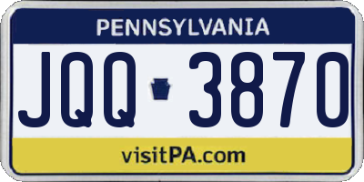 PA license plate JQQ3870
