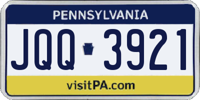 PA license plate JQQ3921