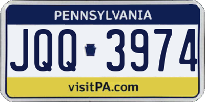 PA license plate JQQ3974