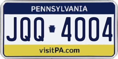 PA license plate JQQ4004