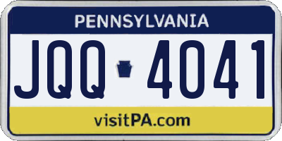 PA license plate JQQ4041