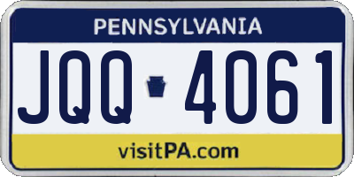 PA license plate JQQ4061