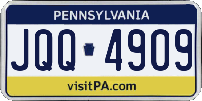 PA license plate JQQ4909