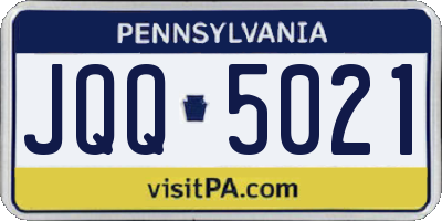 PA license plate JQQ5021