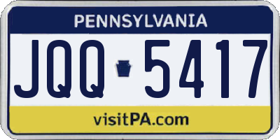 PA license plate JQQ5417