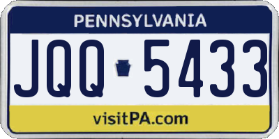 PA license plate JQQ5433