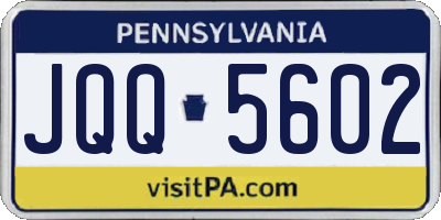 PA license plate JQQ5602
