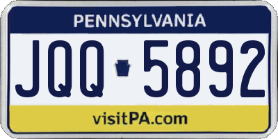 PA license plate JQQ5892