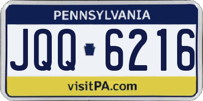 PA license plate JQQ6216