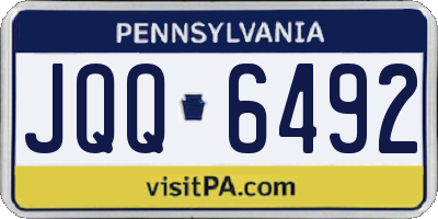 PA license plate JQQ6492