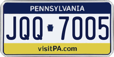 PA license plate JQQ7005