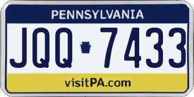 PA license plate JQQ7433