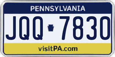 PA license plate JQQ7830
