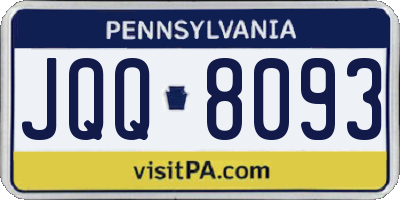 PA license plate JQQ8093