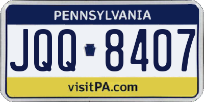 PA license plate JQQ8407