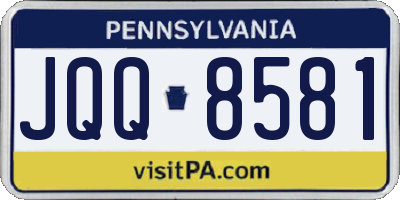 PA license plate JQQ8581