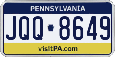 PA license plate JQQ8649