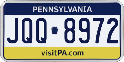 PA license plate JQQ8972