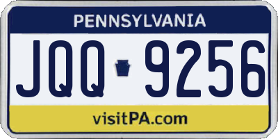 PA license plate JQQ9256