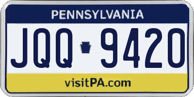 PA license plate JQQ9420