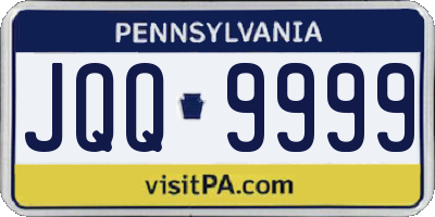 PA license plate JQQ9999