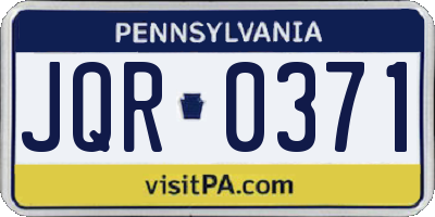 PA license plate JQR0371