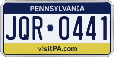 PA license plate JQR0441