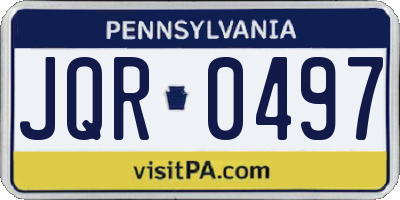 PA license plate JQR0497