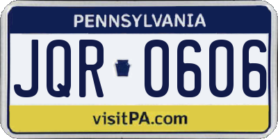 PA license plate JQR0606