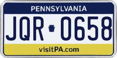 PA license plate JQR0658